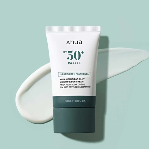 Anua Heartleaf Silky Moisture Sun Cream SPF 50+ PA++++ (50 mL + 10 mL)