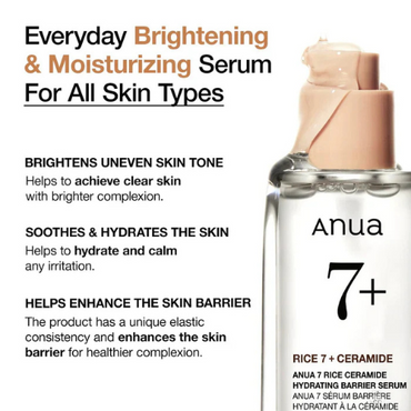 Anua Rice 7+ Ceramide Hydrating Barrier Serum 50ml | Korean India