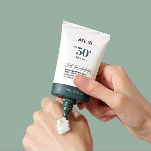 Anua Heartleaf Silky Moisture Sun Cream SPF 50+ PA++++ (50 mL + 10 mL)