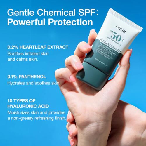 Anua Heartleaf Silky Moisture Sun Cream SPF 50+ PA++++ (50 mL + 10 mL)