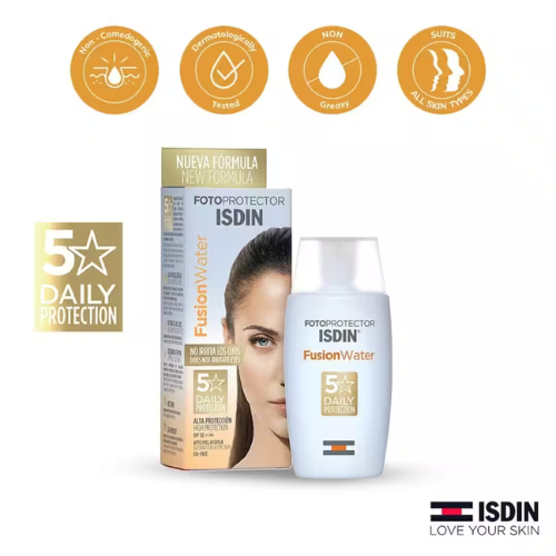 ISDIN Fusion Water Sunscreen SPF50 | Invisible Protection India