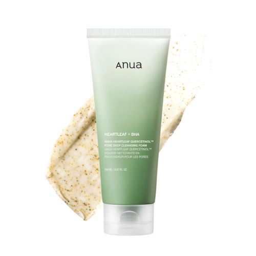 Anua Heartleaf Quercetinol Pore Deep Cleansing Foam, Facial Cleanser, for Double Cleansing, BHA, Hyaluronic Acid, Glycerin, Face Wash, Blackhead Remover, Korean Skincare (150ml)