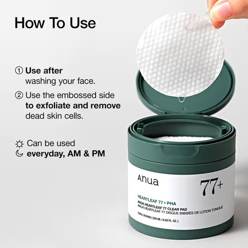 Anua Heartleaf 77+ Toner Pad 70 Pads | Korean Soothing Toner Pads for Sensitive Skin