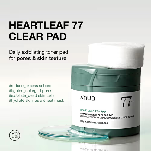 Anua Heartleaf 77+ Toner Pad 70 Pads | Korean Soothing Toner Pads for Sensitive Skin