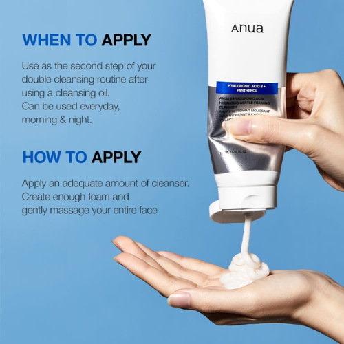 Anua Hyaluronic Acid 8 + Panthenol Cleanser 150ml | Korean Hydrating Cleanser for Sensitive Skin