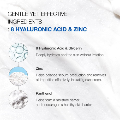 Anua Hyaluronic Acid 8 + Panthenol Cleanser 150ml | Korean Hydrating Cleanser for Sensitive Skin