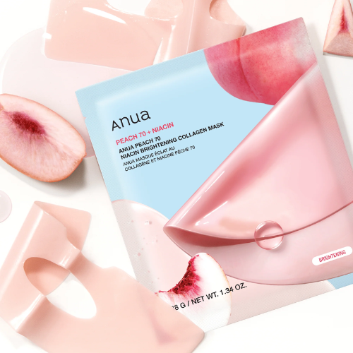 Anua Peach 70+ Niacin Brightening Collagen Mask 25ml | Korean Sheet Mask for Glowing Skin