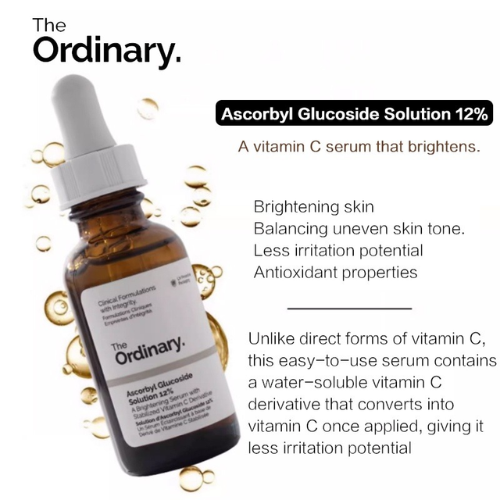The Ordinary Ascorbyl Glucoside Solution 12% 30ml | Vitamin C Serum for Sensitive Skin India