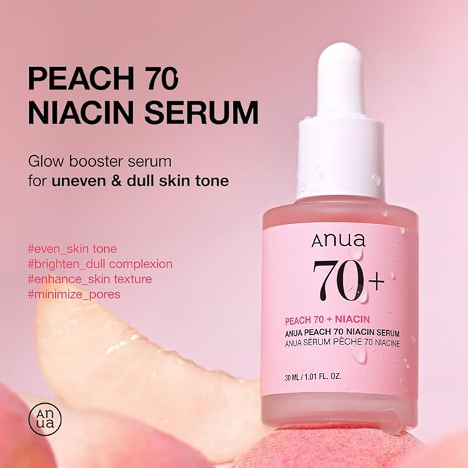 ANUA Peach 70+ Niacin Serum 30ml – The Korean Glow Secret for Radiant Skin