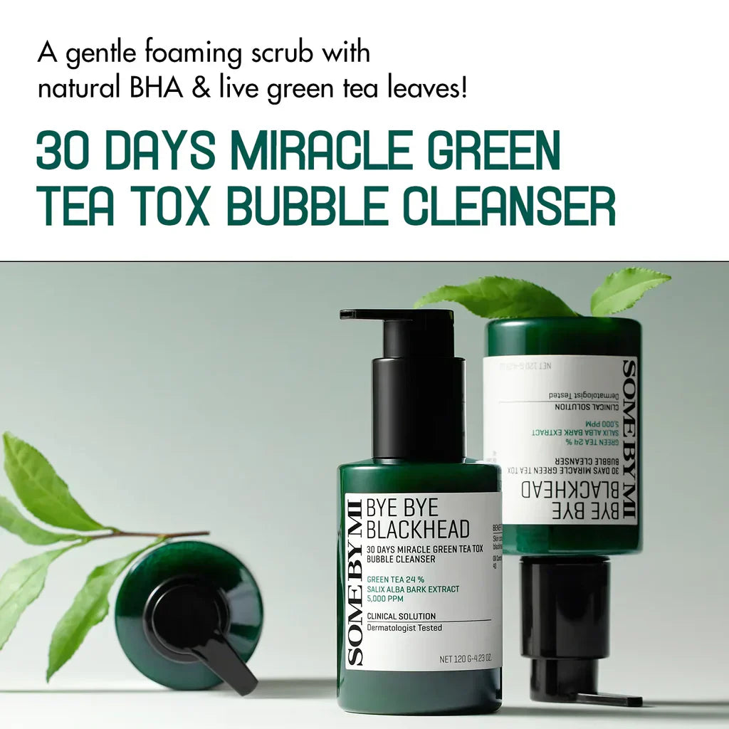 Some By Mi Bye Bye Blackhead 30 Days Miracle Green Tea Tox Bubble Cleanser – 120 g