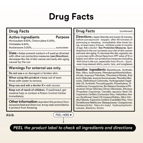 Abib Airy Sunstick SPF50+ Semi-Matte | Korean Sunscreen Stick