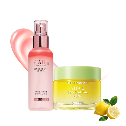 d’Alba Pink Cream & Goddal Rice Cream Duo | Hydrating & Brightening Korean Skincare Set