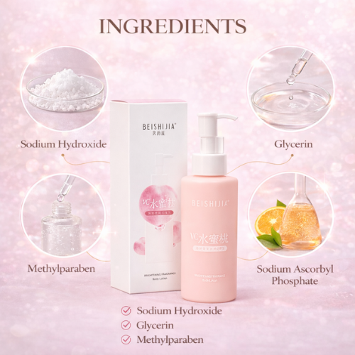 BEISHIJIA VC Peach Brightening Body Lotion | Moisturizing & Radiance Boosting | Light Fragrance Body Care