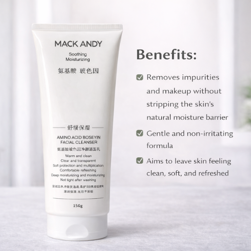 MACK ANDY Amino Acid Moisturizing Facial Cleanser | Soothing Face Wash | Gentle & Hydrating Cleanser