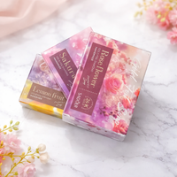 SADOER Rose Flower Gold Foil Soap | 24K Gold Handmade Soap | Moisturizing & Fragrant Bath Soap