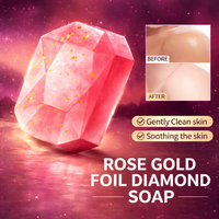 SADOER Rose Flower Gold Foil Soap | 24K Gold Handmade Soap | Moisturizing & Fragrant Bath Soap