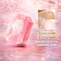 SADOER Sakura Gold Foil Soap | 24K Gold Handmade Essential Oil Soap | Floral Fragrance Bath Bar
