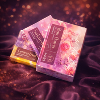 SADOER Lemon Fruit Gold Foil Soap | 24K Gold Handmade Essential Oil Soap | Refreshing Citrus Bath Bar