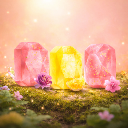 SADOER Lemon Fruit Gold Foil Soap | 24K Gold Handmade Essential Oil Soap | Refreshing Citrus Bath Bar