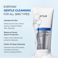 Anua Hyaluronic Acid 8 + Panthenol Cleanser 150ml | Korean Hydrating Cleanser for Sensitive Skin