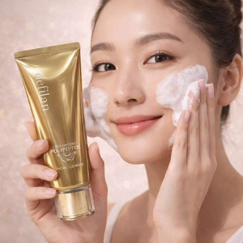 Defilan Red Ginseng Polypeptide Facial Cleanser | Gentle Deep Cleansing Face Wash | Brightening & Anti-Aging Skincare